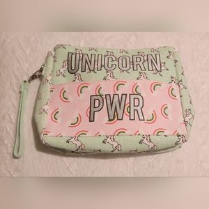 UNICORN POWER Large Zip Wristlet / Cosmetic Bag
